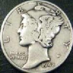 Silver Mercury Dime.