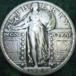 Standing Liberty Silver Quarter.