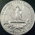 The Silver Washington Quarter - reverse view.