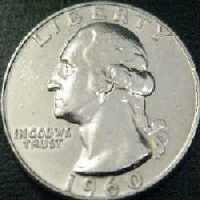 Silver Washington Quarter.